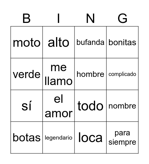 Billy Y Las Botas 1 Bingo Card