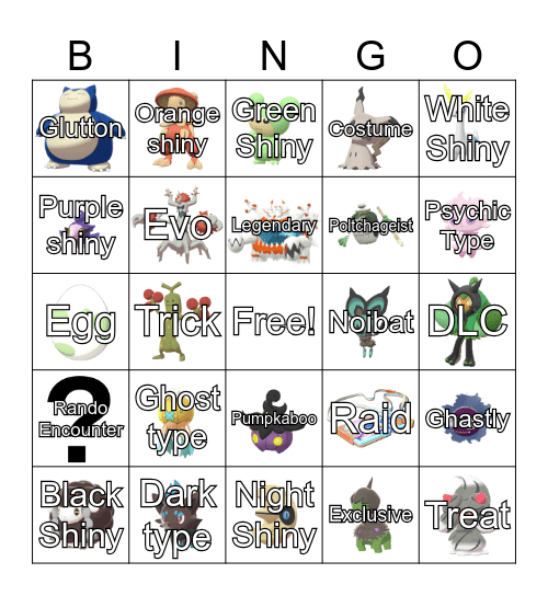 Halloween Hunt Bingo Card