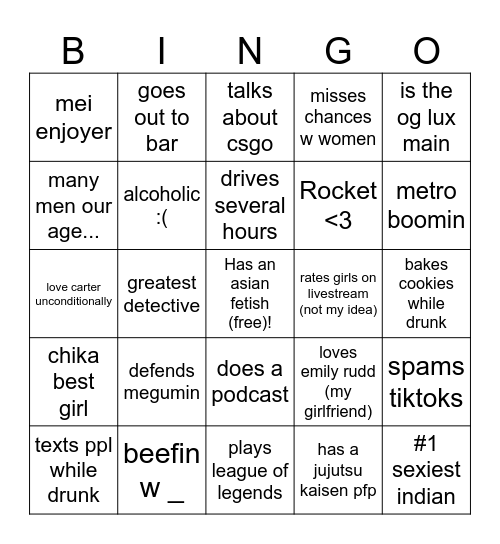 Ombabe Bingo Card