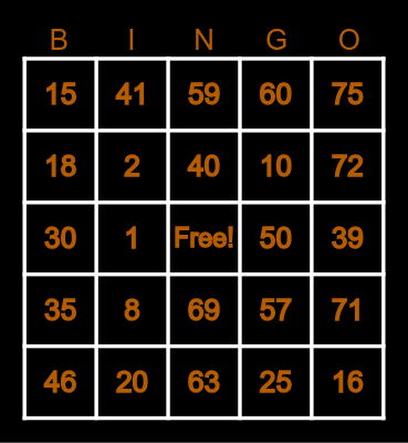 BINGHOST HALLOWEEN BINGO Card