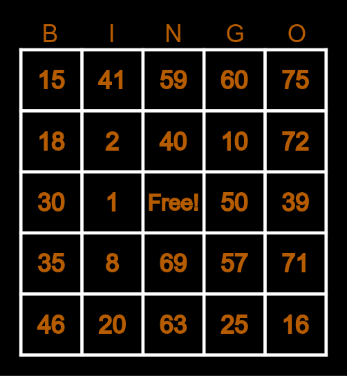 BINGHOST HALLOWEEN BINGO Card