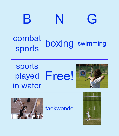 Sports Bingo Card