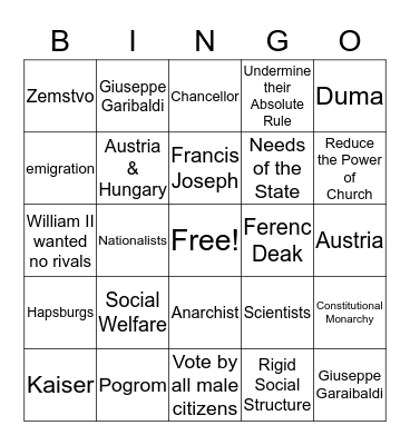 Ch. 10 Study Bingo Card