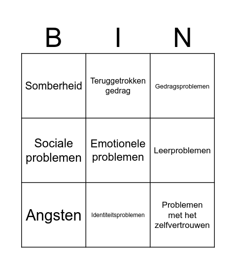 Geadopteerde Bingo Card