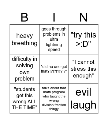 mr young Bingo Card