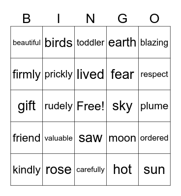 NATIVE AMERICAN TALE CONTEXT CLUES Bingo Card