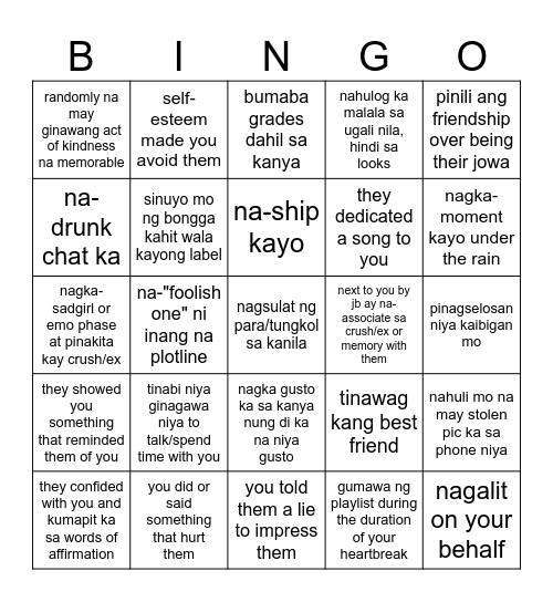 dark alley of your past lods Bingo Card