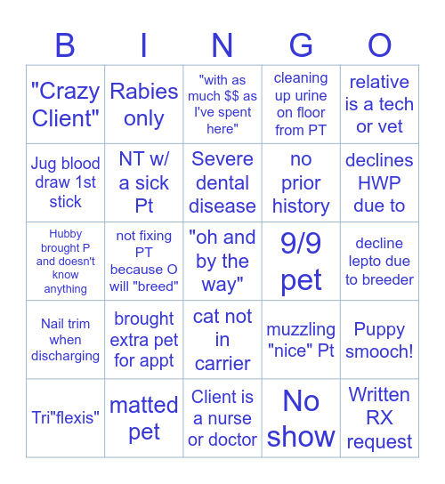 TEAM WEEK BINGO Card