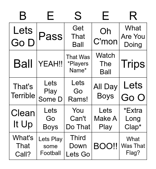 Brewster Bingo Card