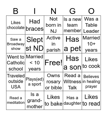 Women's Cornerstone Team XVII Bingo Card