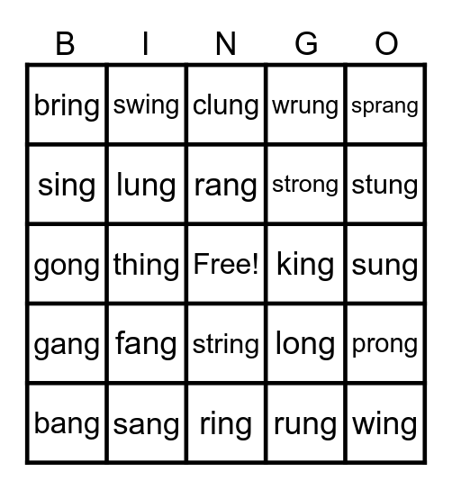 Glued Sounds Bingo Card