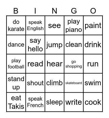 Can you? Bingo Card