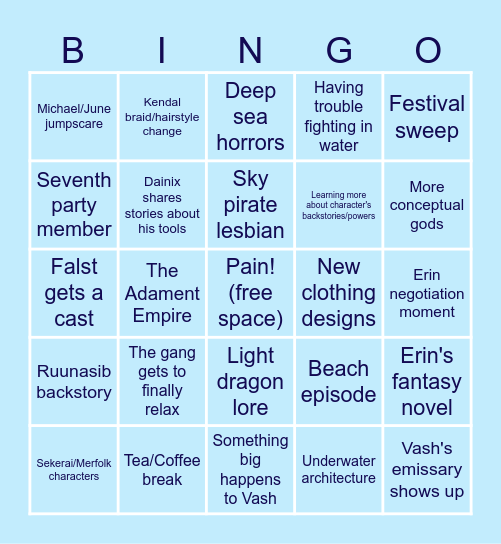 Arc 2 Bingo Card