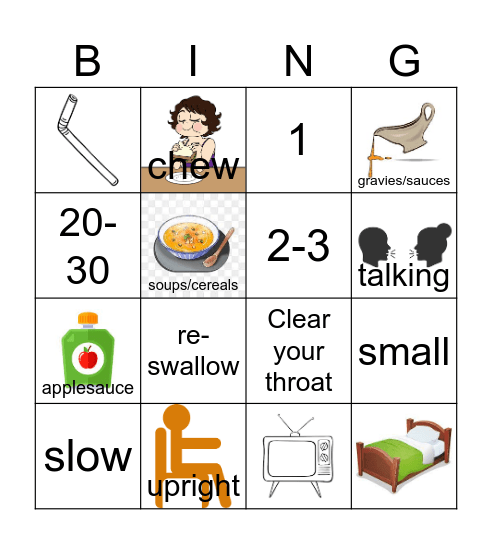 Swallow Safety BING Bingo Card