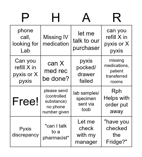 Pharmacy Week 2023 - Tech Bingo Card
