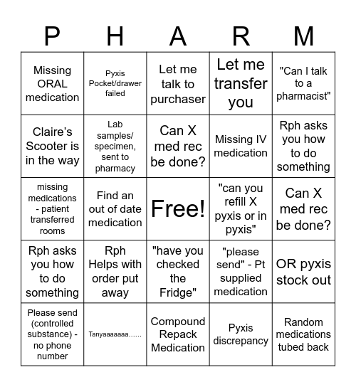 Pharmacy Week 2023 Tech Bingo Card