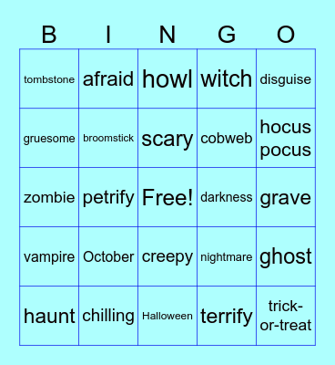 Spooky season Bingo Card