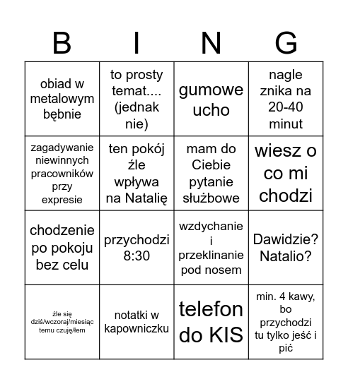 Dominingo Bingo Card