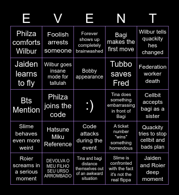 QSMP Bingo Card