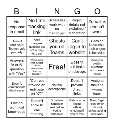 Spindogs PM Bingo Card