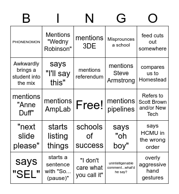 Dr. Daniel's Bingo ROUND 2 Bingo Card