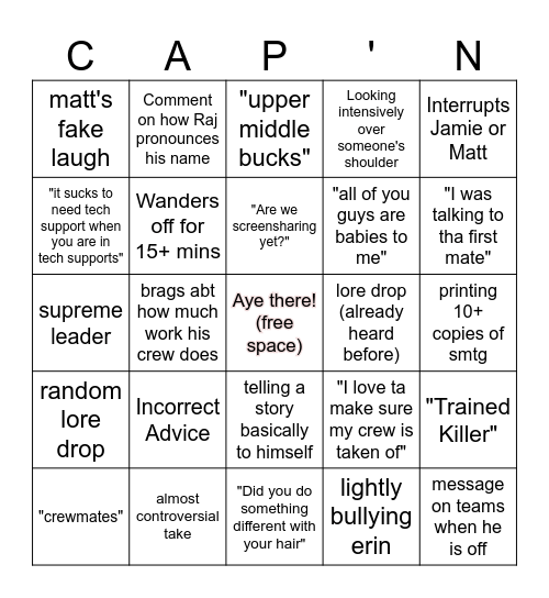 call center bingo Card