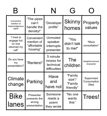 ZBR Bingo Card