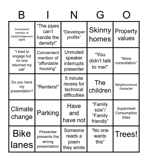 ZBR Bingo Card