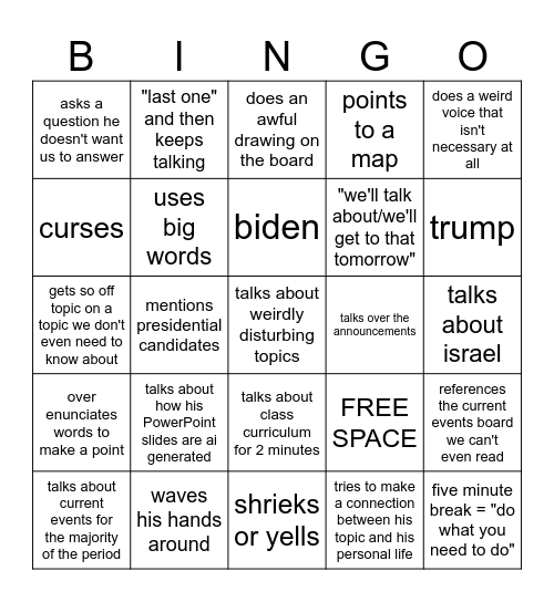 bryan bingo Card