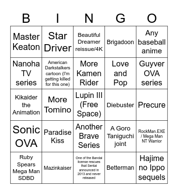 Discotek Day 10/16 Bingo Card