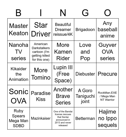 Discotek Day 10/16 Bingo Card