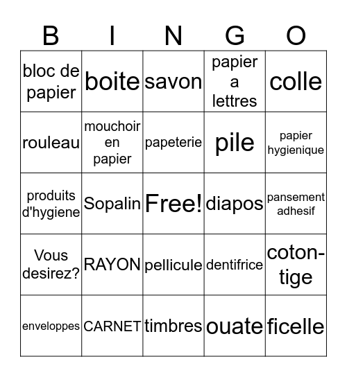 COMMENT FAIRE DES ACHATS!!! Bingo Card