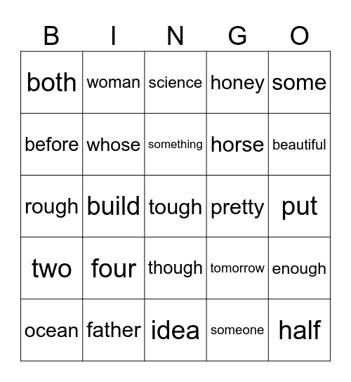 85 Bingo Card