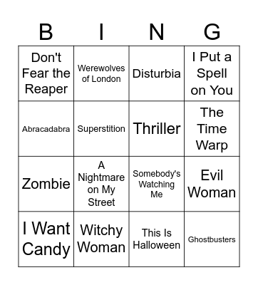 Halloween Bingo Card