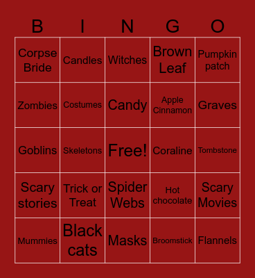 Spooky SZN Bingo Card
