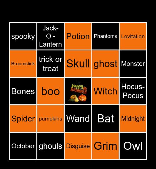 TRICK OR TREAT Bingo Card