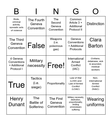 IHL Bingo Card