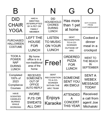 AEP BINGO Card