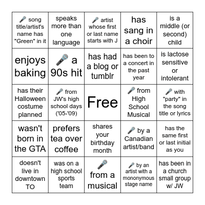 Joycelin's Birthday Bingo Card