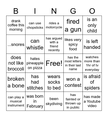 BINGO Card
