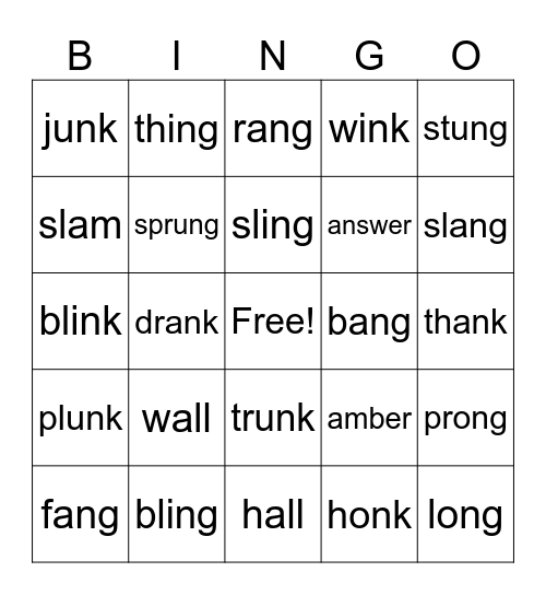 Glued Sounds Bingo Card