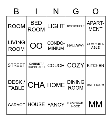 ASL 2- Describing HOMES Bingo Card