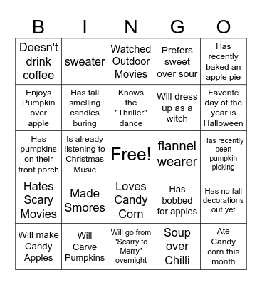 FIND SOMEONE WHO.... Bingo Card
