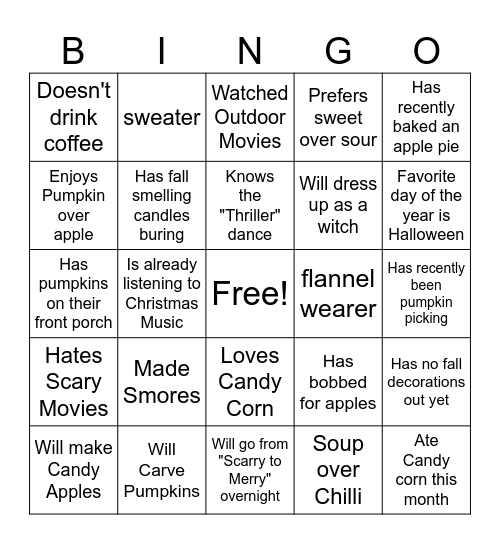 FIND SOMEONE WHO.... Bingo Card