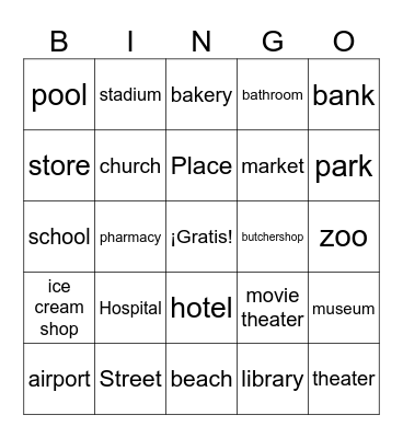 Los Lugares Bingo Card