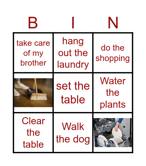 CHORES Bingo Card