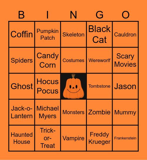 Halloween Bingo Card