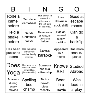 GHX Food For Thought Bingo Card