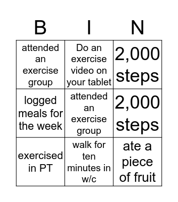 Out and About Bingo Card