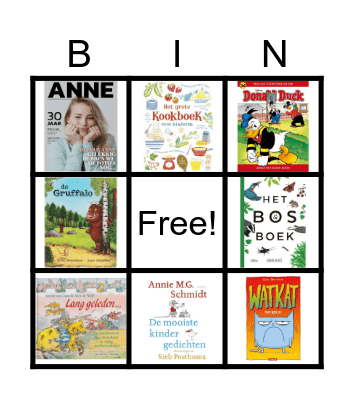 Kinderboekenweek bingo boektypes Bingo Card